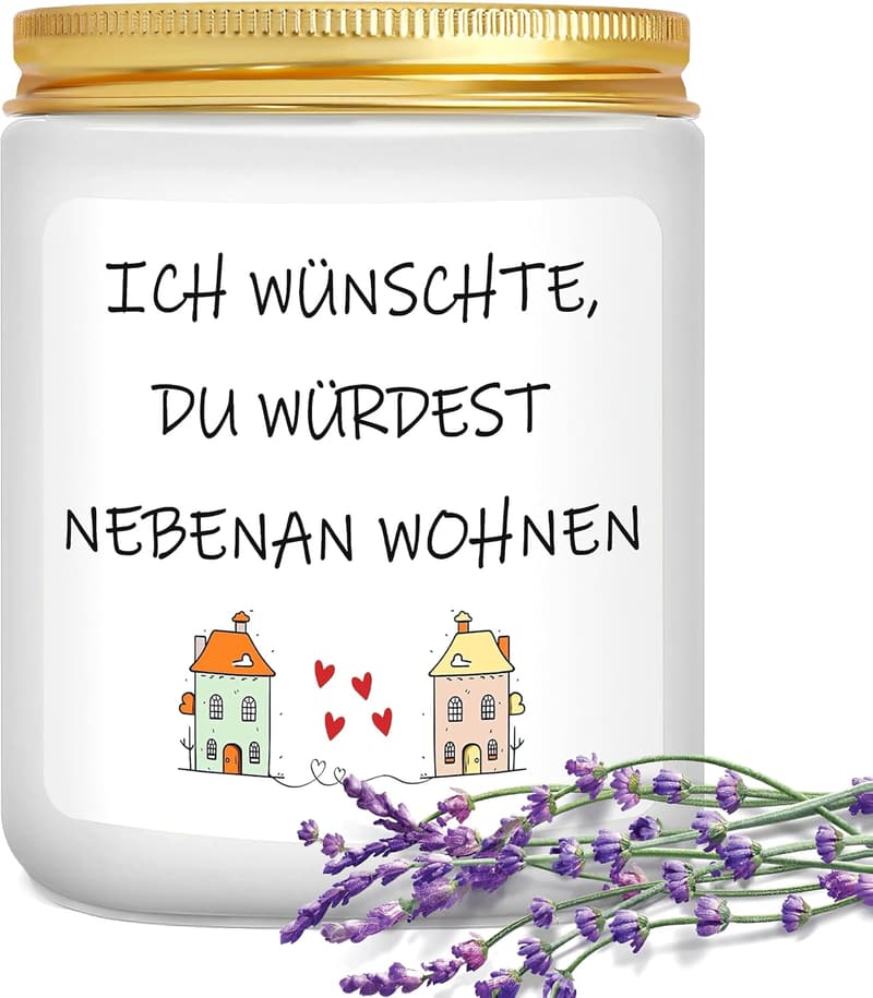 Valentinstagsgeschenk: Lavendel Duftkerze für Frauen (200g)