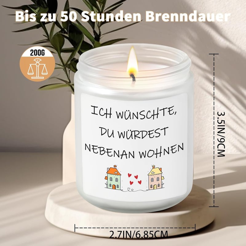 Valentinstagsgeschenk: Lavendel Duftkerze für Frauen (200g)