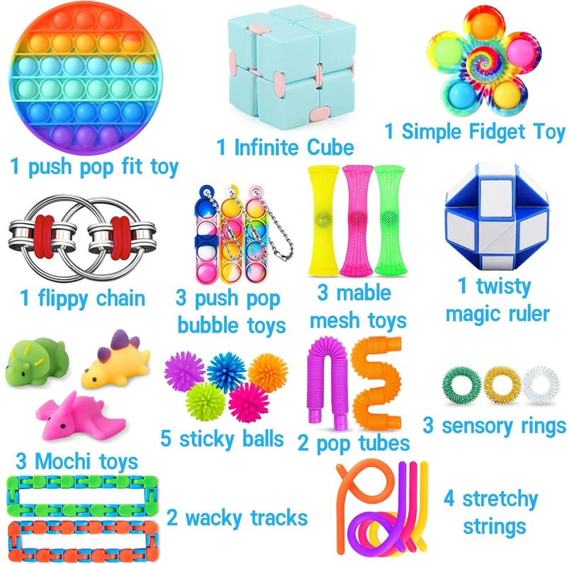 Chennyfun Fidget-Spielzeug-Set für Kinder mit Stress- und Angstbewältigung