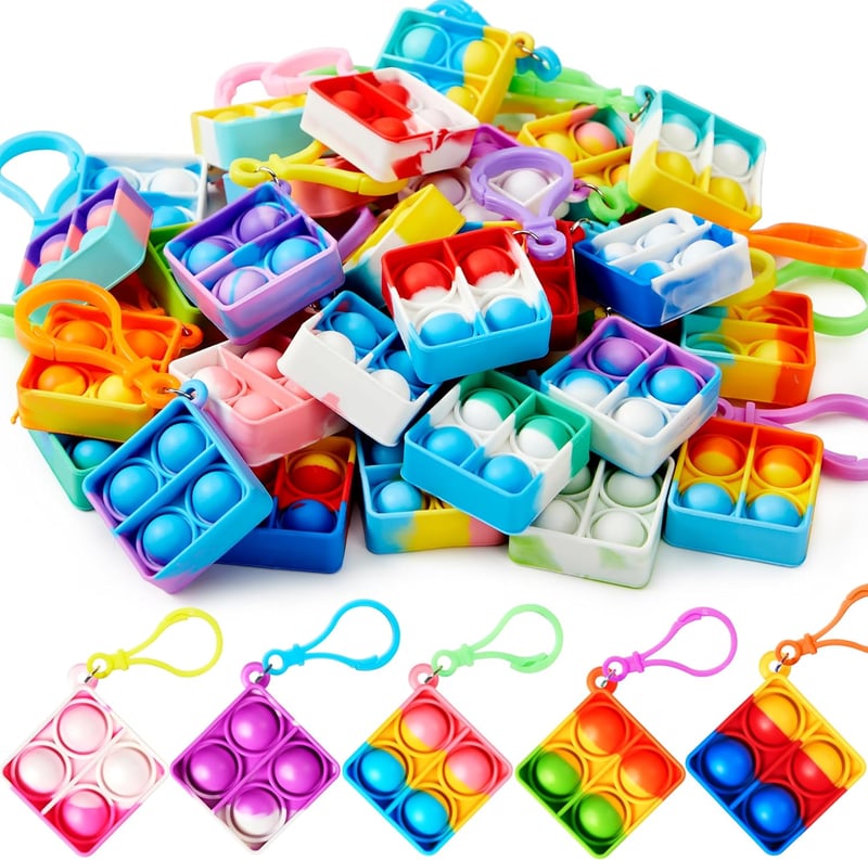 Pop-Schlüsselanhänger-Set (30 Stück) für Kindergeburtstag - Fidget-Spielzeug