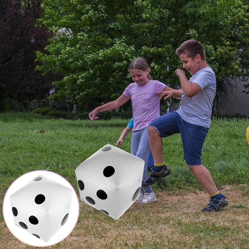 Aufblasbarer Jumbo-Würfelball für Rasenspiele und Poolpartys, 30 cm