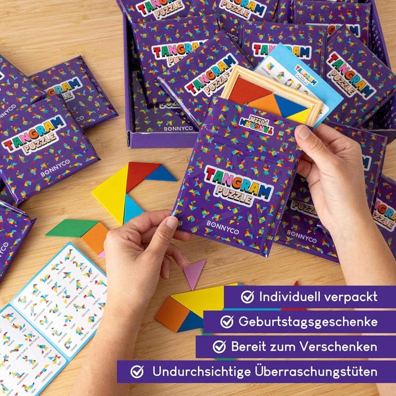 Tangram Mitgebsel Set für Kindergeburtstag – 30 Teile