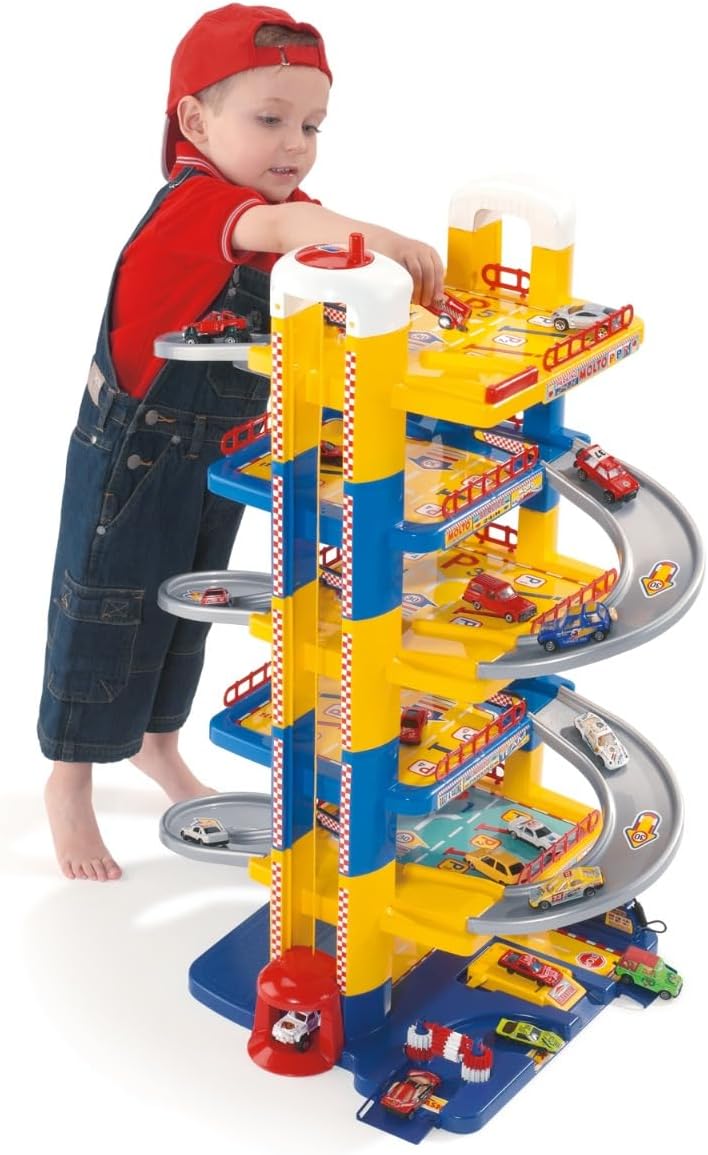 MOLTO Parkhaus für Kinder mit Garage, Rampen, Aufzug und 10 Autos