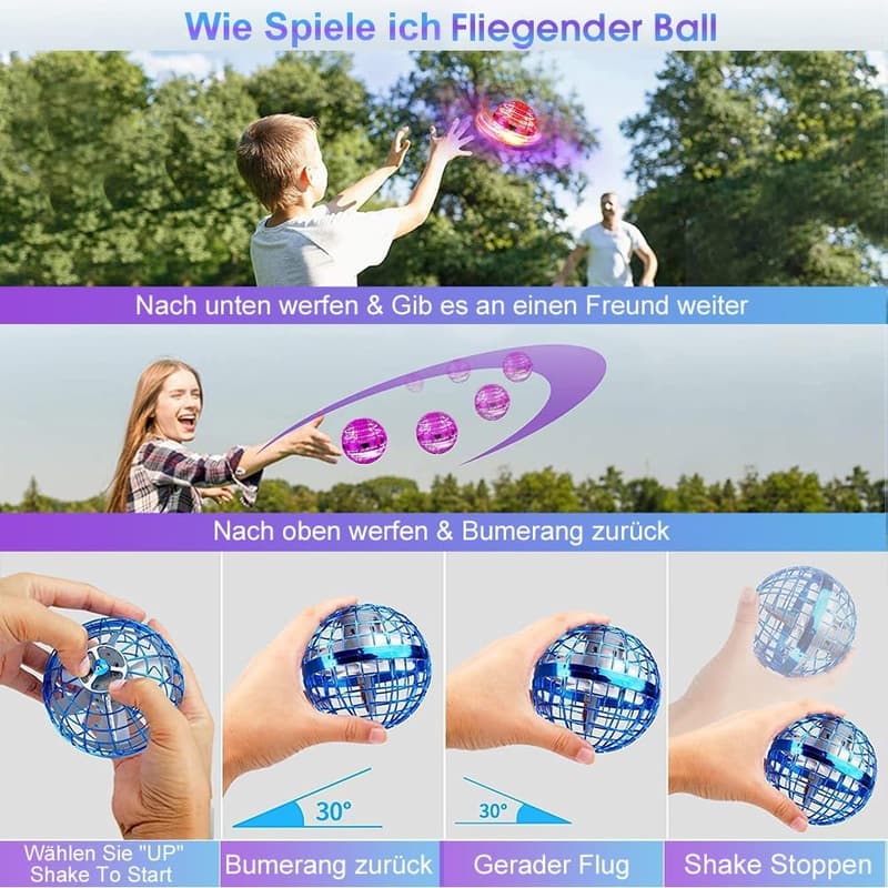Hover Ball Mini Drohne mit RGB Licht – Spielzeug für Kinder, Geschenke für Jungen und Mädchen