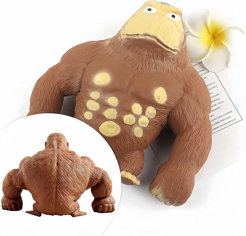 Stressabbau Gorilla-Figur aus Latex - Weiches Squeeze-Spielzeug 15 cm