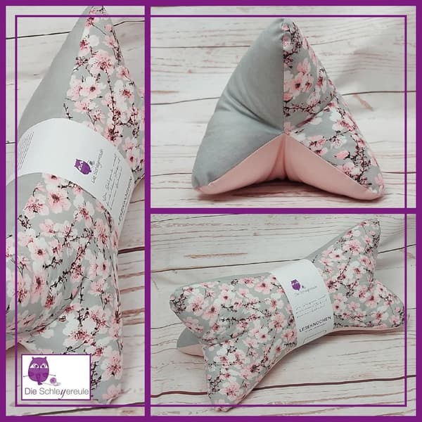 Bequemes Nackenkissen im Sakura-Design, handgestopft und waschbar