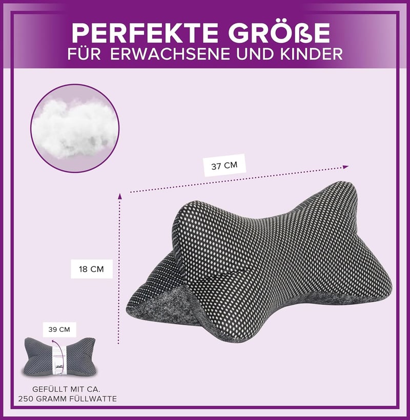 Bequemes Nackenkissen im Sakura-Design, handgestopft und waschbar