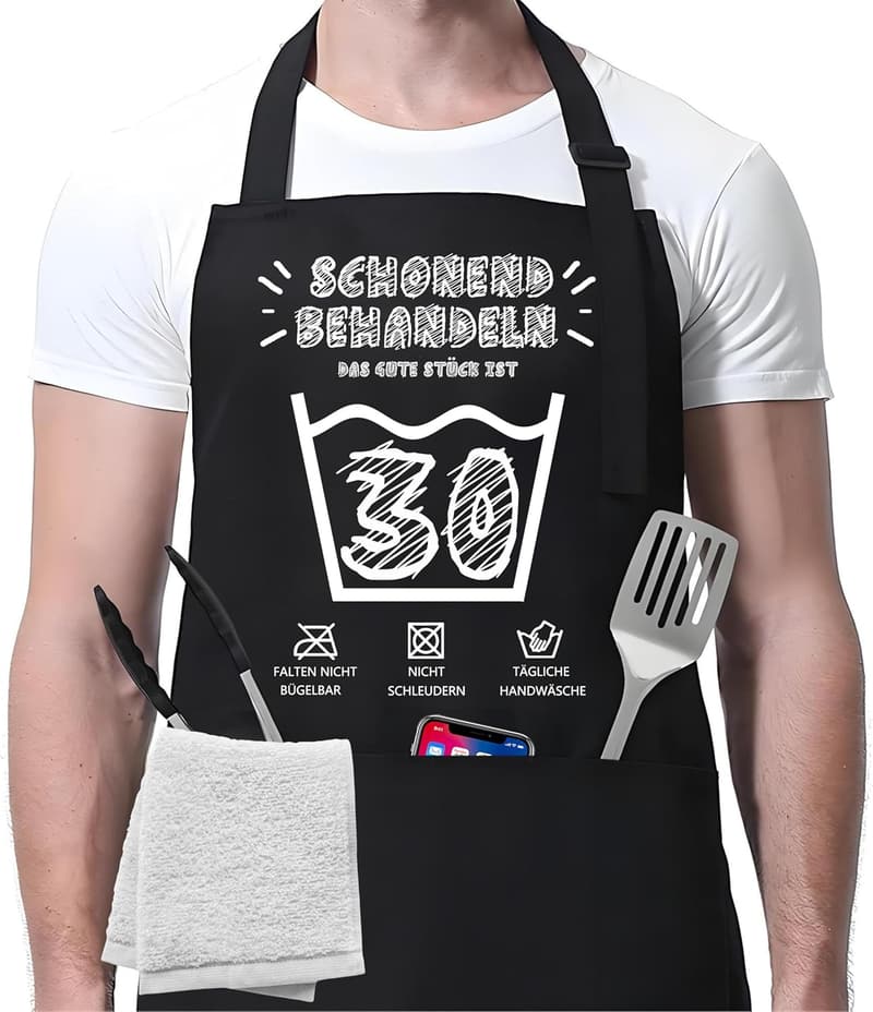 Lustige Grillschürze zum 30. Geburtstag für Männer