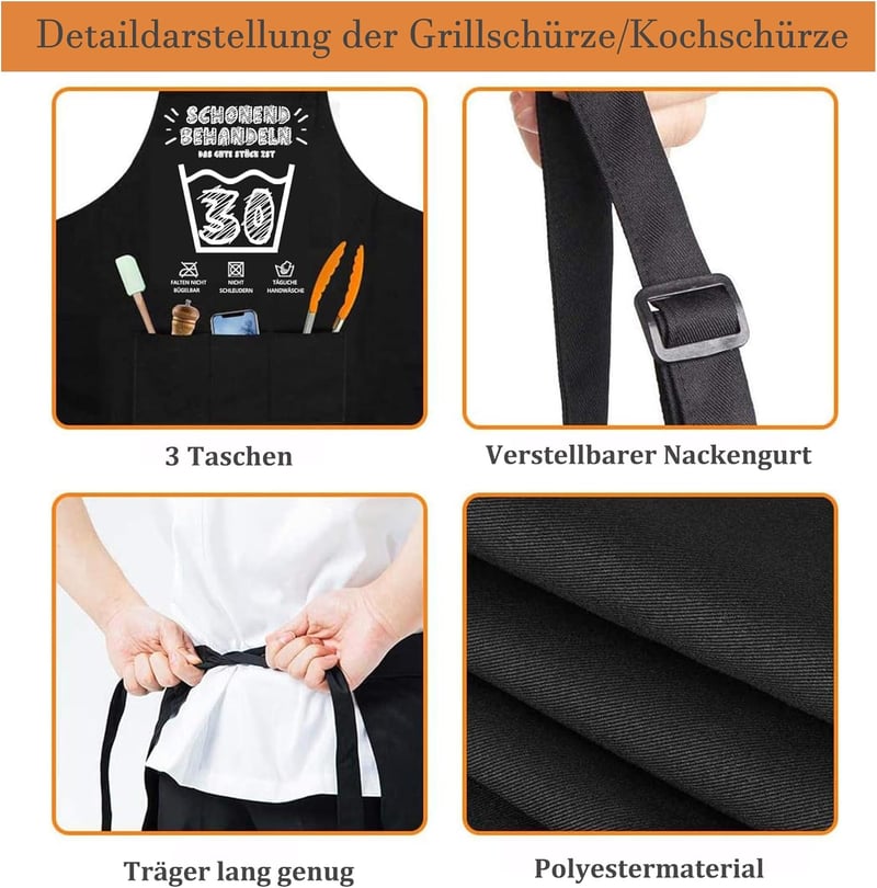 Lustige Grillschürze zum 30. Geburtstag für Männer