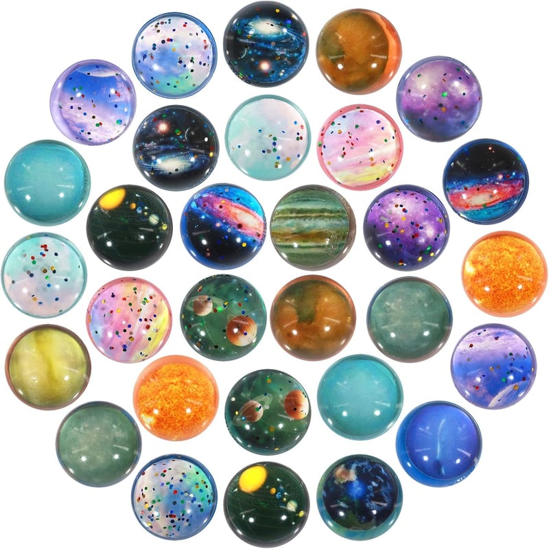 Flummi Set für Kindergeburtstag - 30 Planeten-Flummis (32mm)