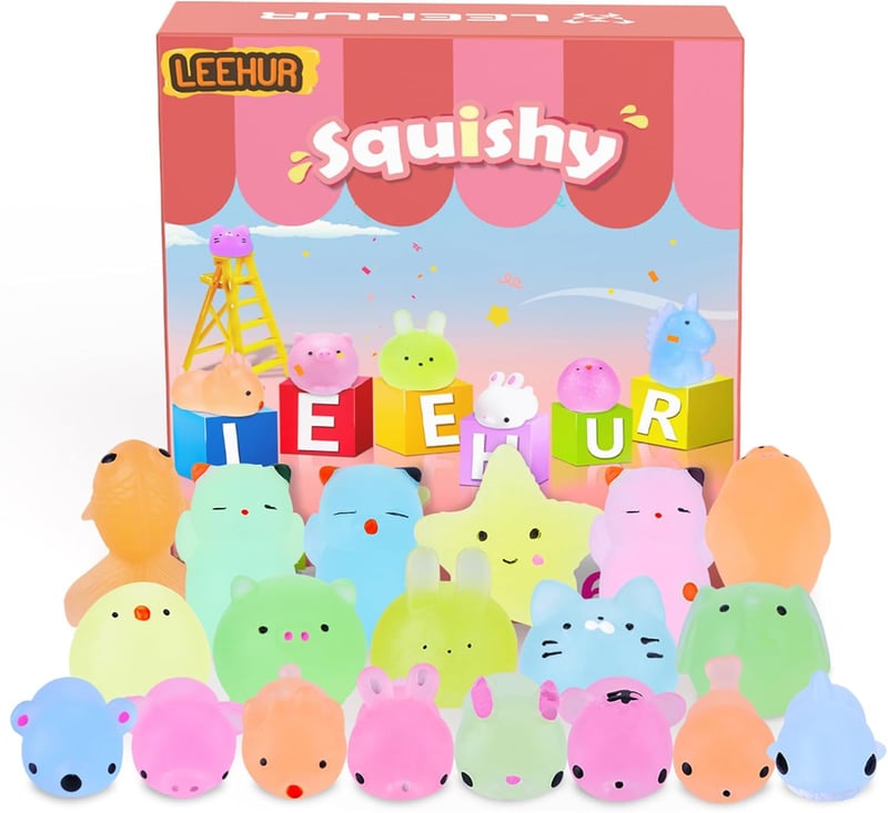 Leuchtende 30er-Pack Mini Mochi Squishies – Kawaii Anti-Stress Spielzeug