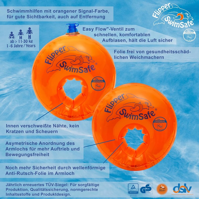 Flipper SwimSafe - Unzerbrechliche Schwimmhilfe für Kleinkinder