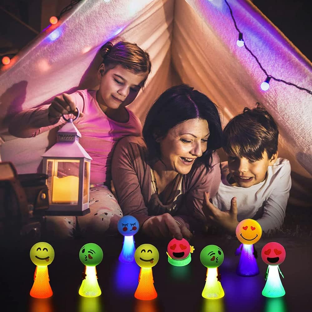 LED Springbälle Spielzeugset für Kinder - 16 Emoji Jumping Toys