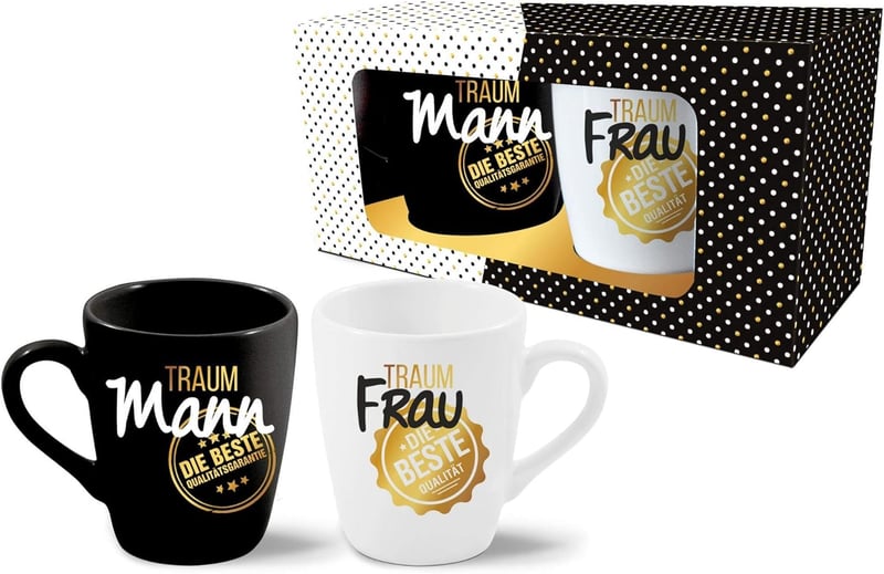 Hochzeitstag Geschenkset für Paare – Becher 