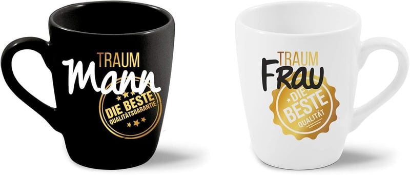 Hochzeitstag Geschenkset für Paare – Becher 
