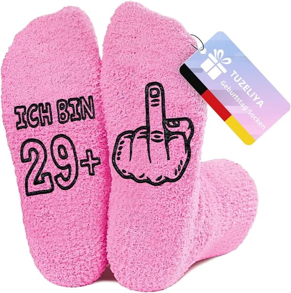 Lustige rutschfeste Kuschelsocken zum 30./40./50./60. Geburtstag für Frauen