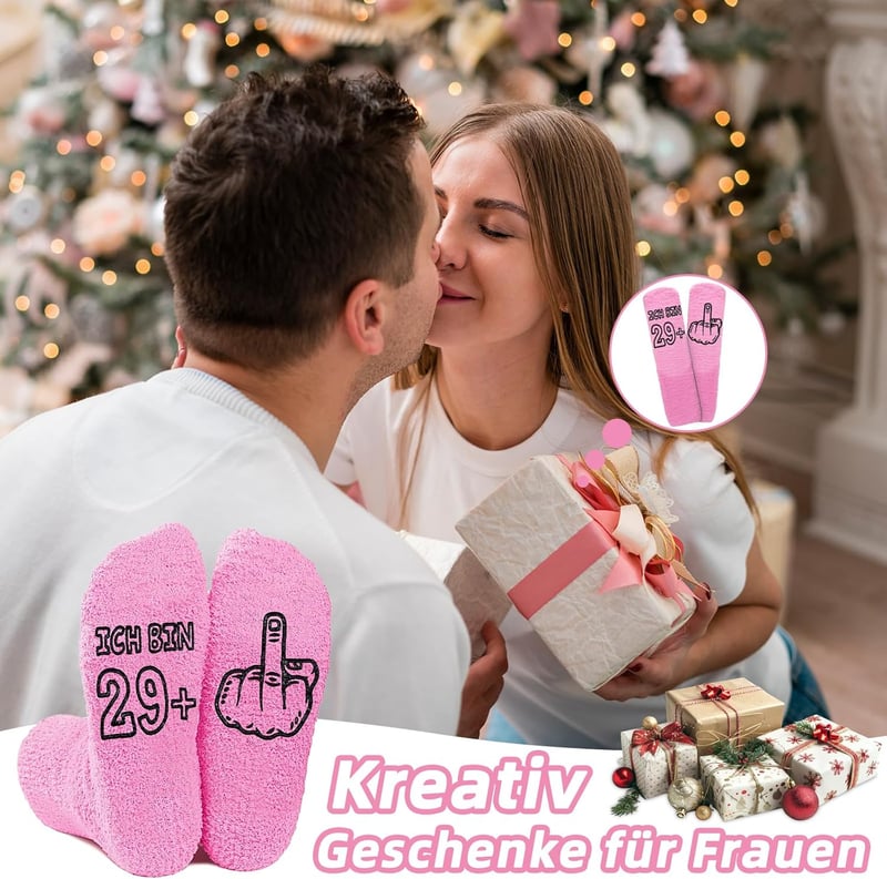 Lustige rutschfeste Kuschelsocken zum 30./40./50./60. Geburtstag für Frauen