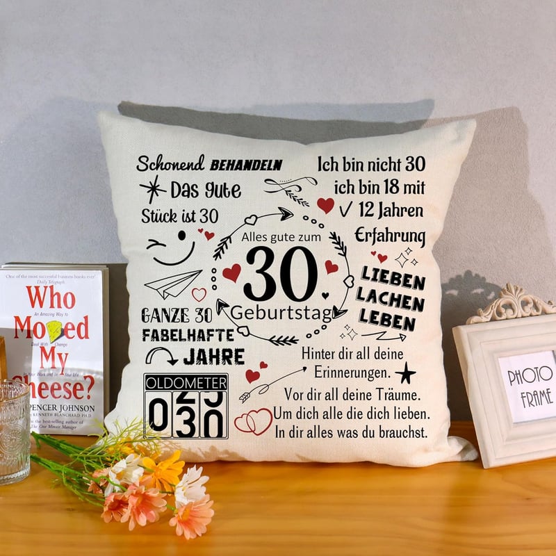 30. Geburtstag Kissenbezüge für Frauen, 1 Stück (45x45cm)