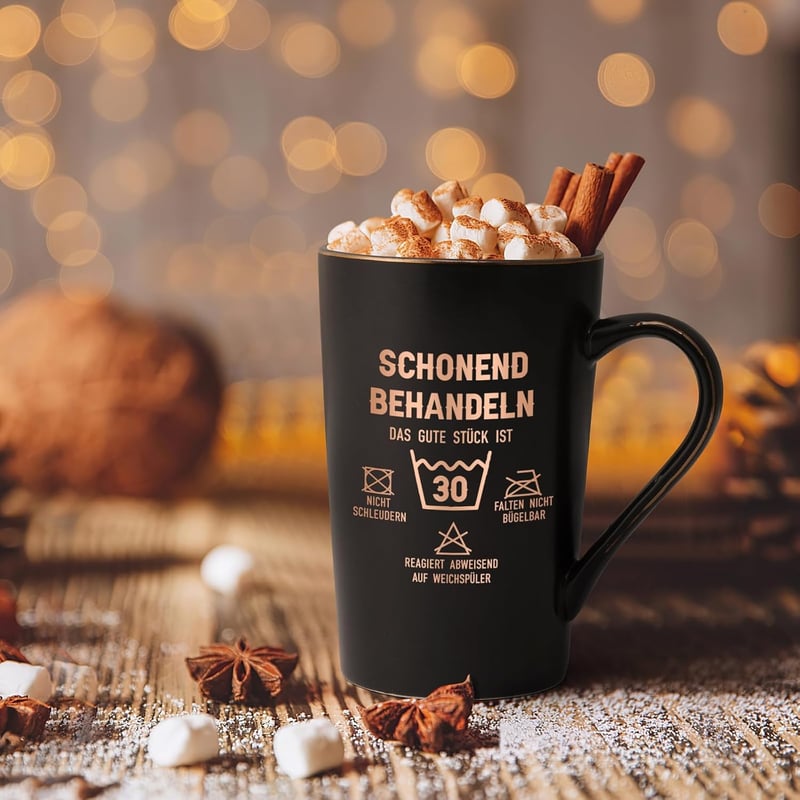 30. Geburtstag Kaffeetasse für Frauen mit Spruch, 400ml schwarz