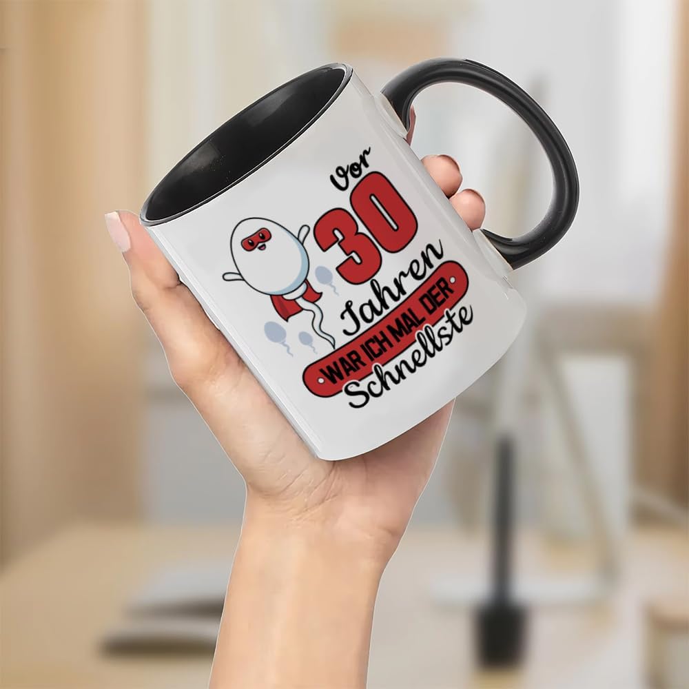 Kaffeetasse zum 30. Geburtstag für Männer, lustiges Porzellan-Geschenk