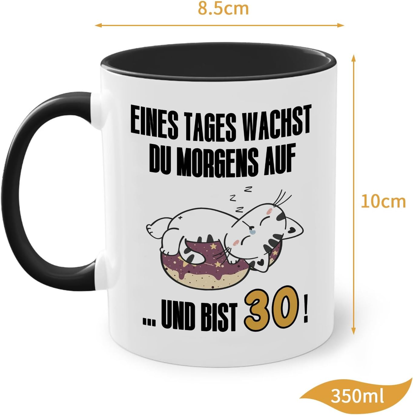 Kaffeetasse zum 30. Geburtstag für Männer, lustiges Porzellan-Geschenk