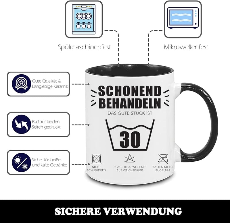 30. Geburtstag Tasse für Frauen - Lustiges Geschenk mit Spruch