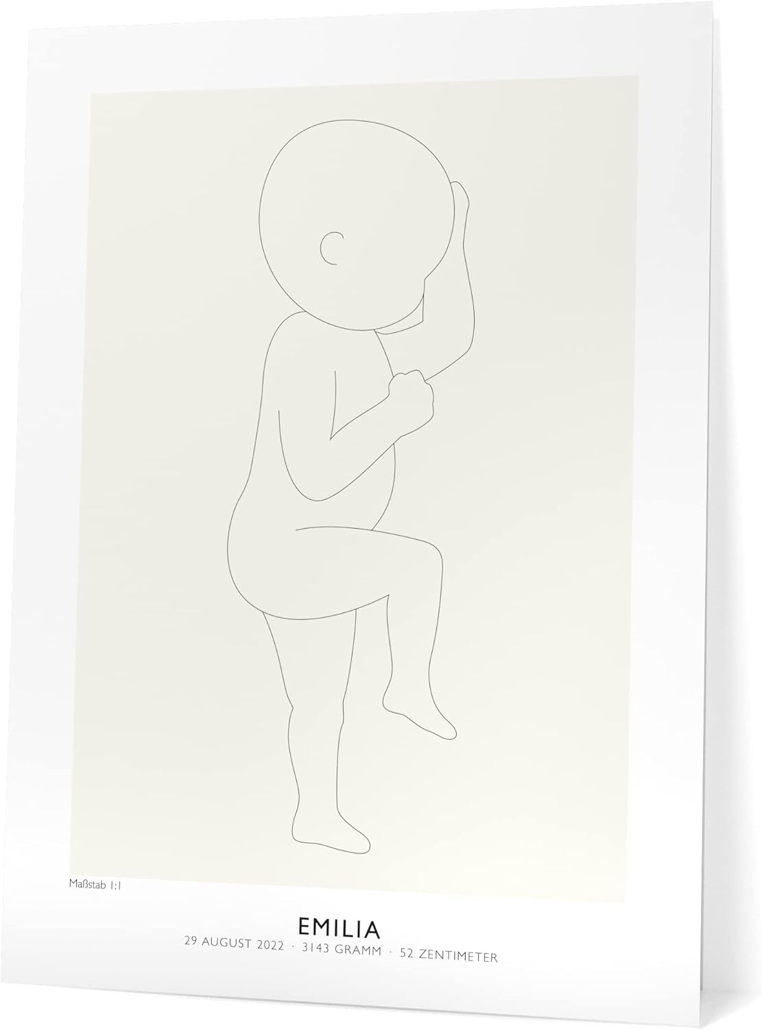 Personalisierte XXL Geburtsposter für Babies im Maßstab 1:1, DIN B2