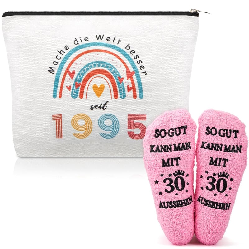 Lustiges 30. Geburtstagsgeschenk für Frauen mit Kosmetiktasche und Socken