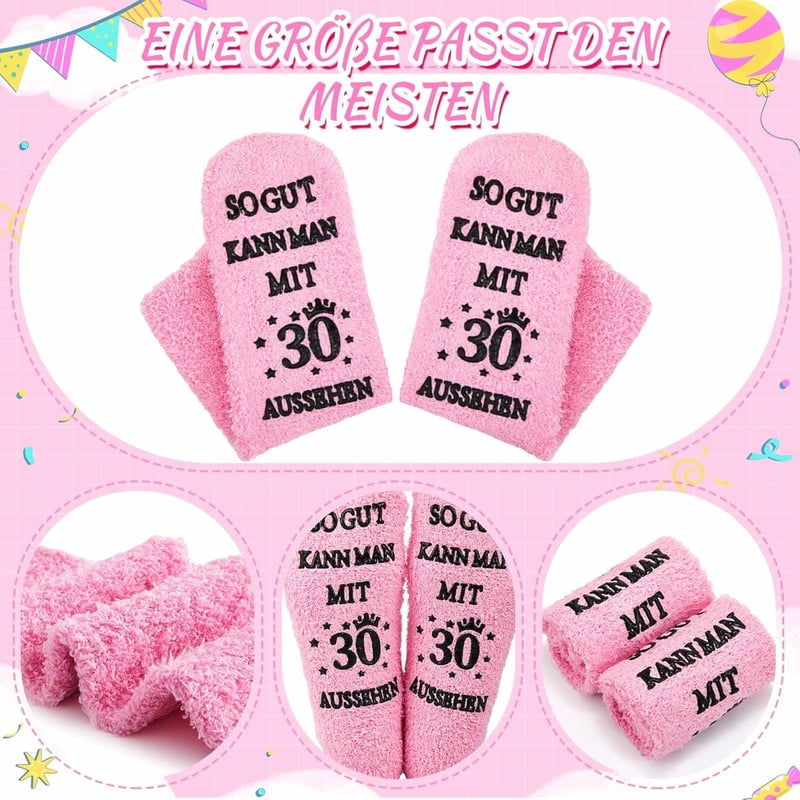 Lustiges 30. Geburtstagsgeschenk für Frauen mit Kosmetiktasche und Socken