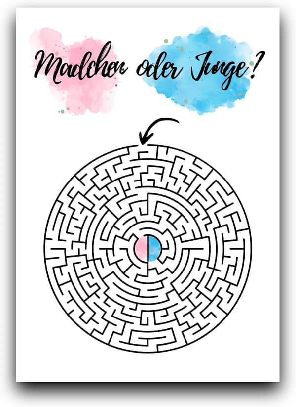 Gender Reveal Baby Shower Karten - Umweltfreundliche Geschenkidee