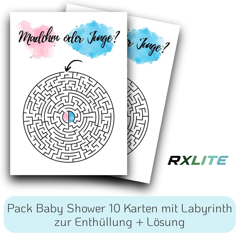 Gender Reveal Baby Shower Karten - Umweltfreundliche Geschenkidee