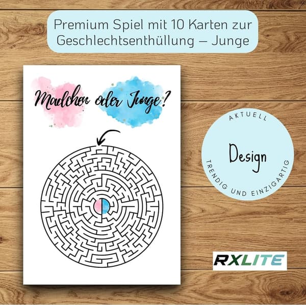 Gender Reveal Baby Shower Karten - Umweltfreundliche Geschenkidee
