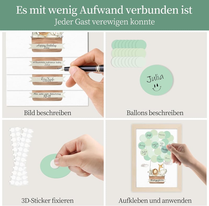Gästebuch zur Babyfeier – Neugeborenen Geschenk für Mama aus Holz