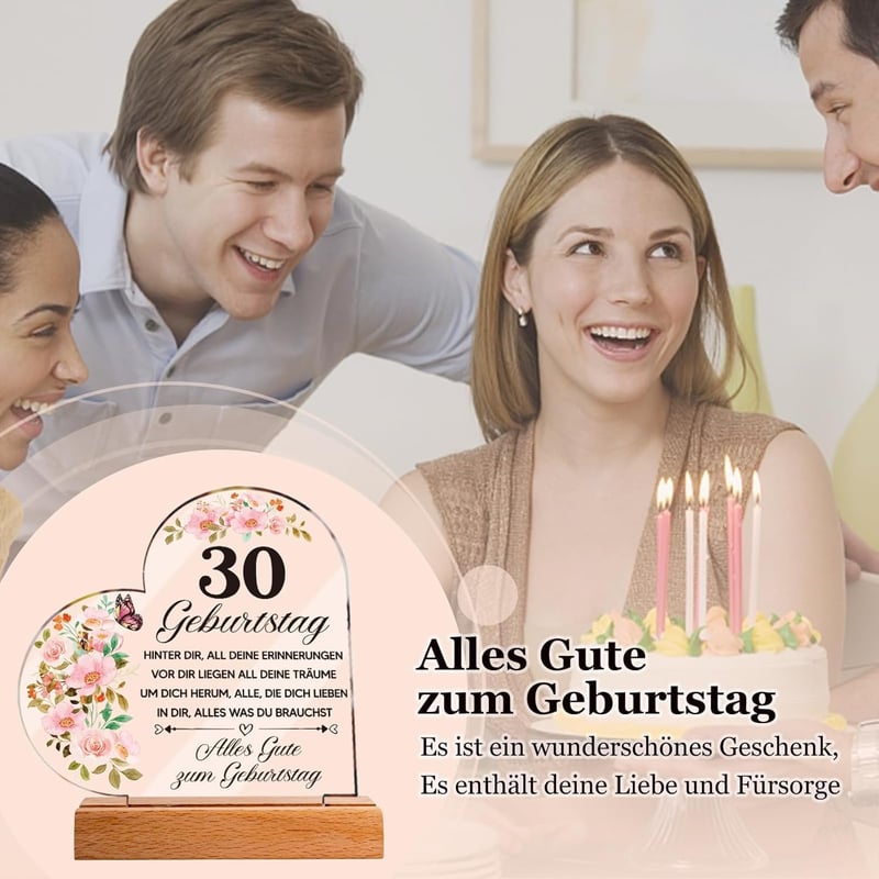 Acryl-Plakette mit inspirierender Gravur zum 30. Geburtstag für Frauen