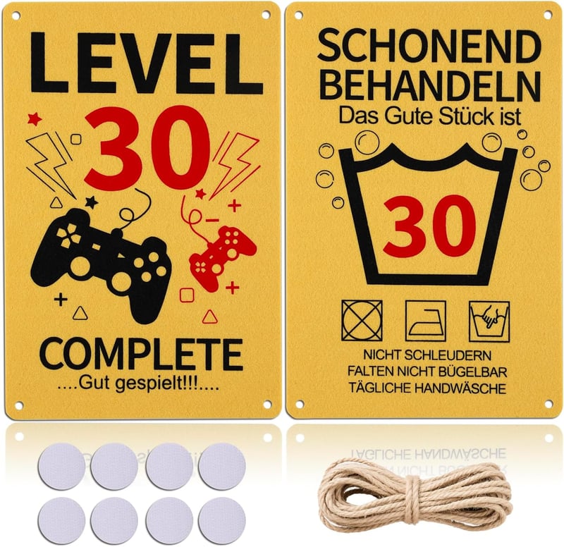 30. Geburtstag Dekoschilder für Gamer, 2 Stück, 20x30 cm