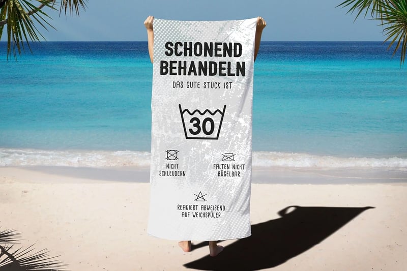 Lustiges Strandtuch zum 30. Geburtstag für Männer und Frauen (100x50 cm)