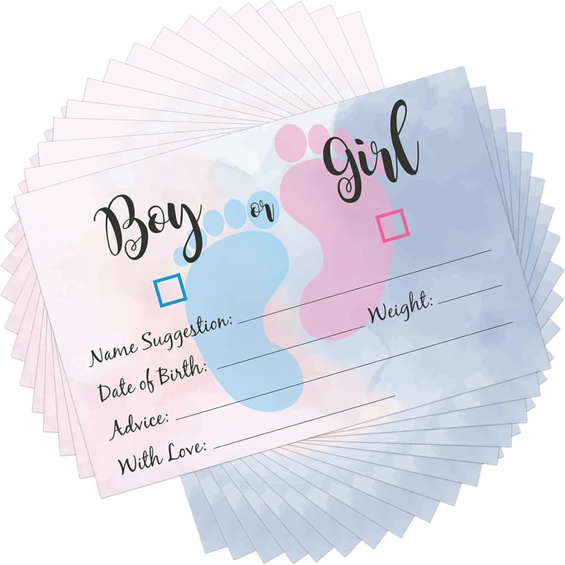 Gender Reveal Karten - 20 Vorhersagen für Babyfeier