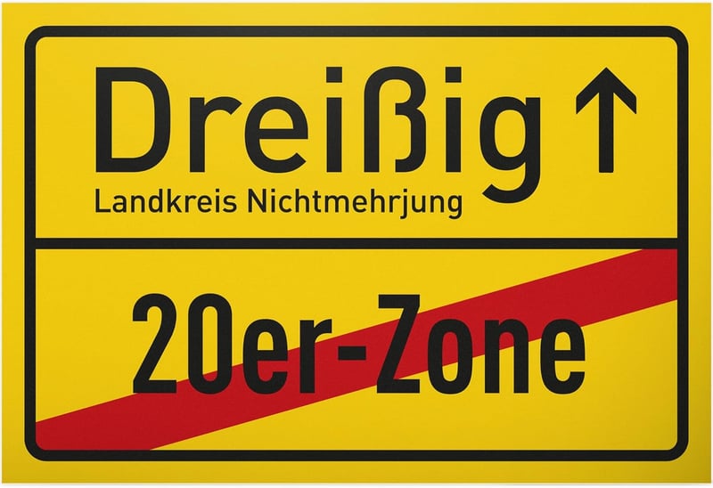 30. Geburtstag Schild 30 x 20 cm - Geschenkidee für Männer und Frauen