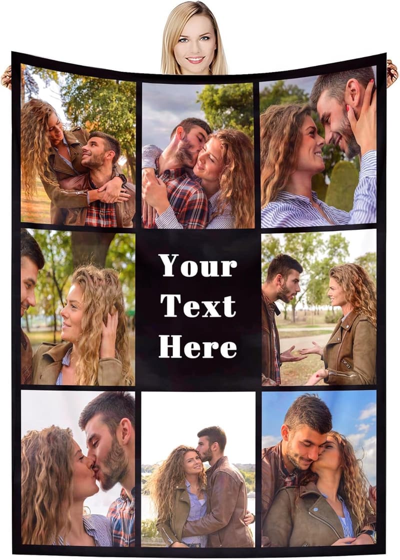 Personalisierte Fotodecke für Freunde und Familie, ideal als Geburtstagsgeschenk