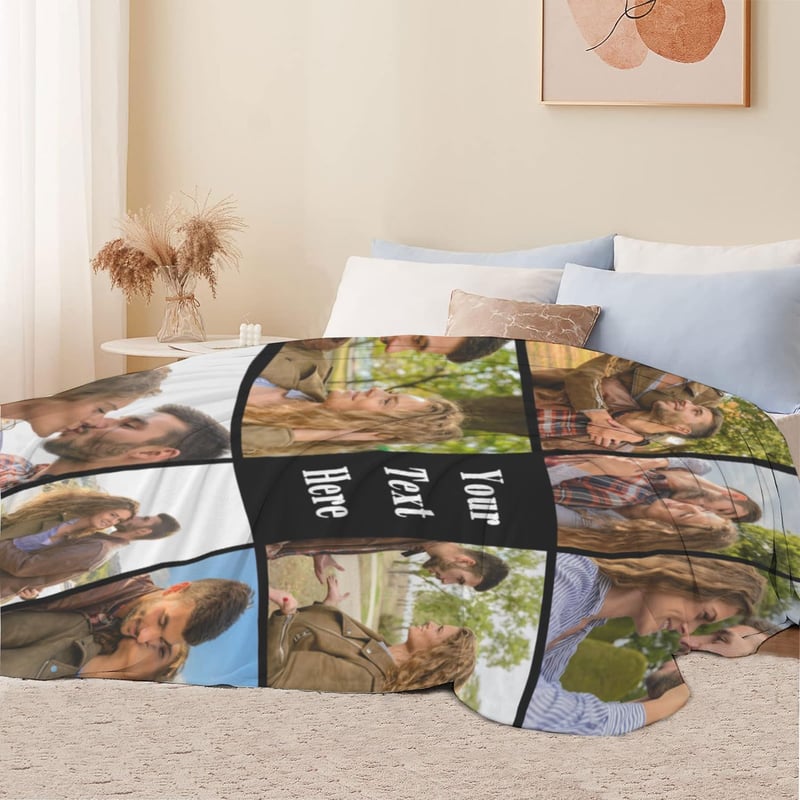 Personalisierte Fotodecke für Freunde und Familie, ideal als Geburtstagsgeschenk
