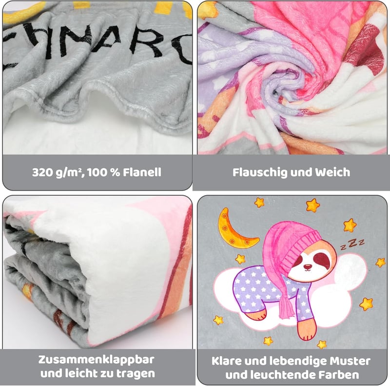 Personalisierte Decke für Oma zum Muttertag - 1,4 * 1,8 m