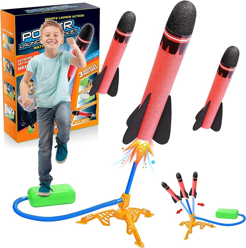 Rakete Spielzeugset mit 3 Schaumraketen – perfekt für Kinder 3-12 Jahre