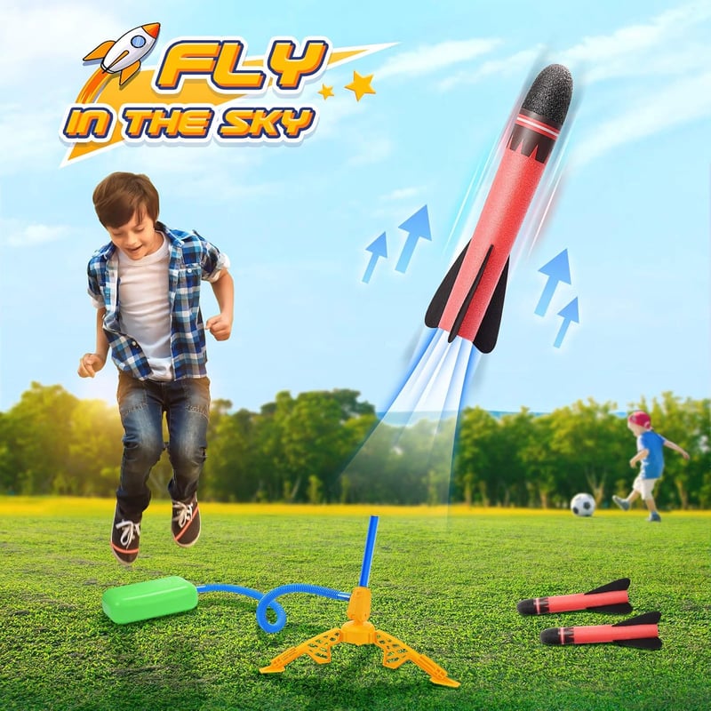 Rakete Spielzeugset mit 3 Schaumraketen – perfekt für Kinder 3-12 Jahre