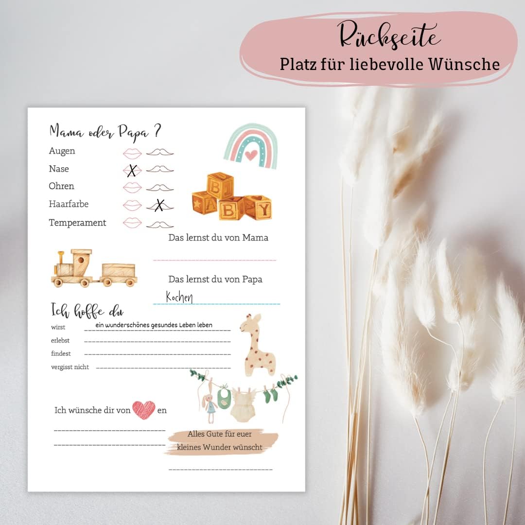 Babyparty Ratespielkarten - Gender Reveal, 25 Stück
