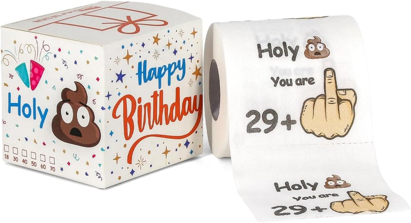 Lustiges Klopapier für den 30. Geburtstag - 250 Blatt, 3-lagig, witzige Dekoration