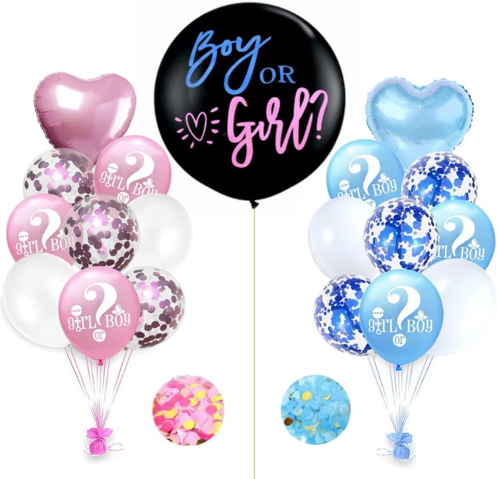 Geschlechtsrevealing Ballon-Set für Jungen oder Mädchen