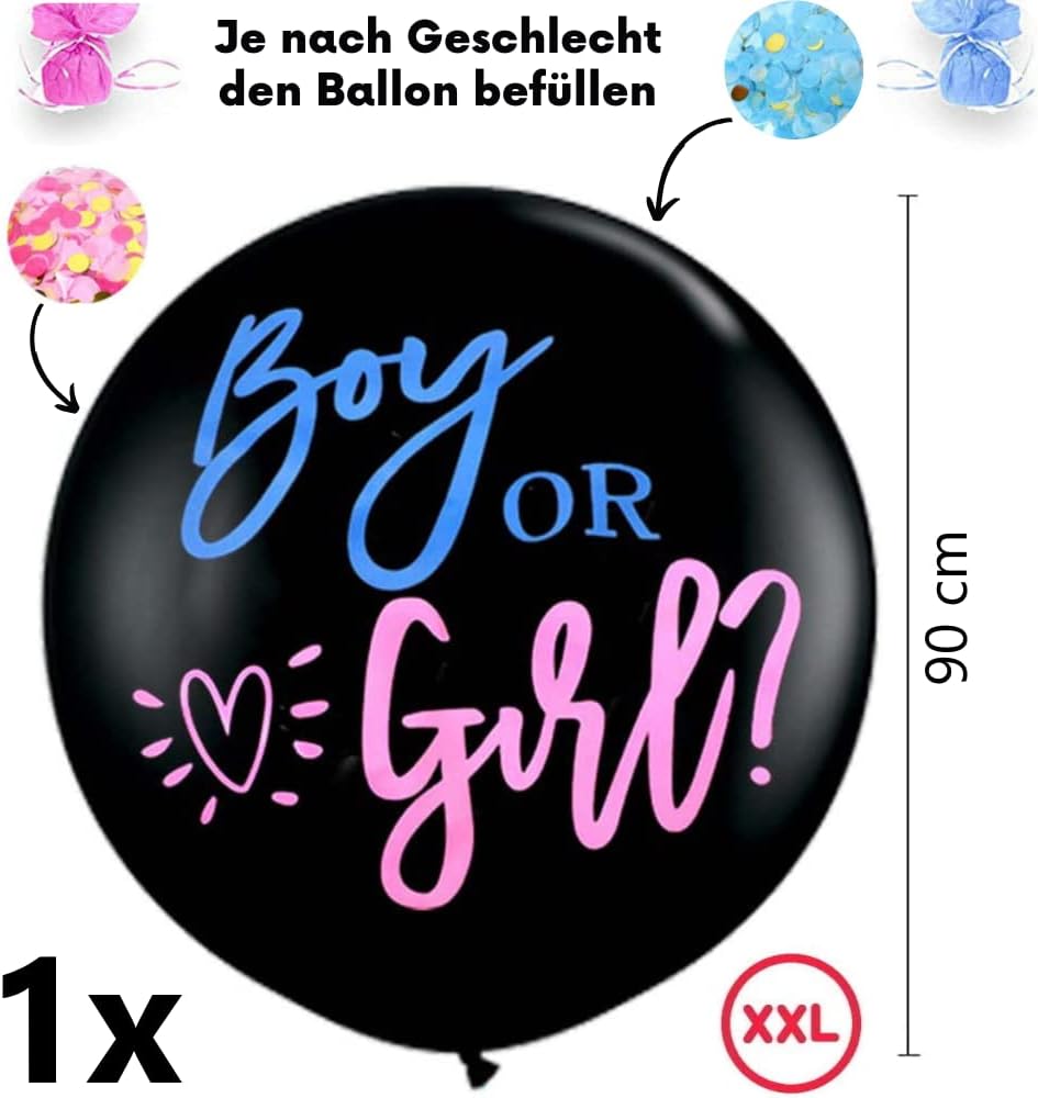 Geschlechtsrevealing Ballon-Set für Jungen oder Mädchen
