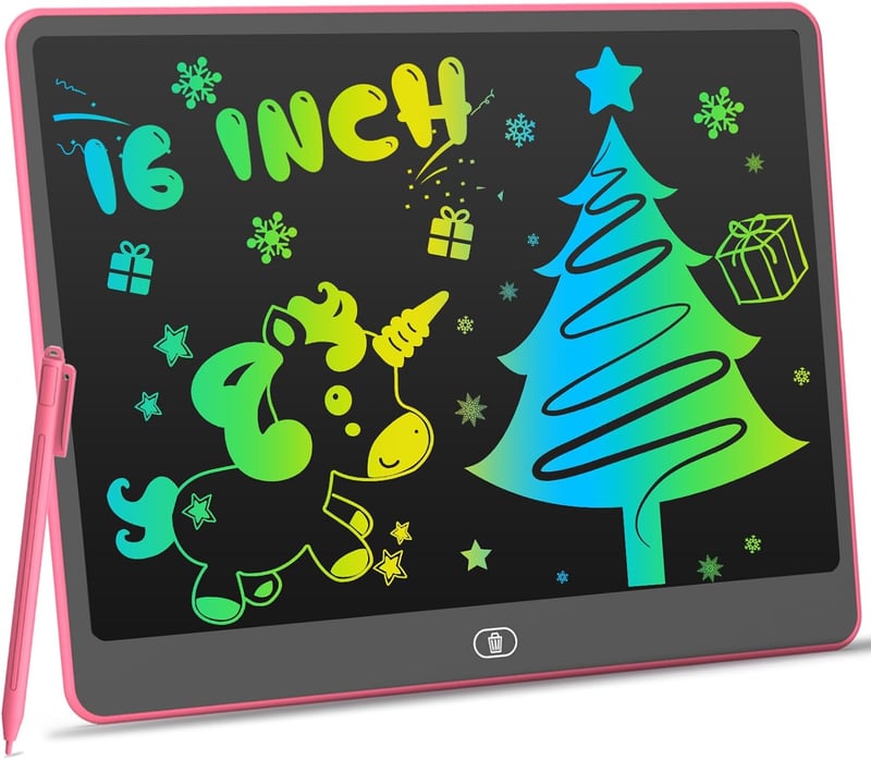 Farbenfrohes 16 Zoll LCD Zeichentablett für Kinder (Rosa)