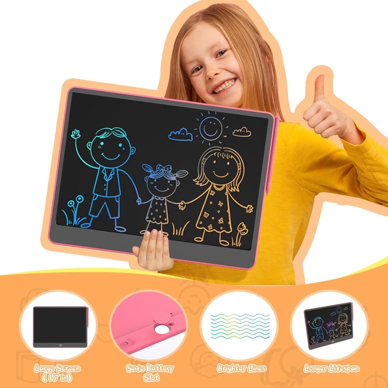 Farbenfrohes 16 Zoll LCD Zeichentablett für Kinder (Rosa)