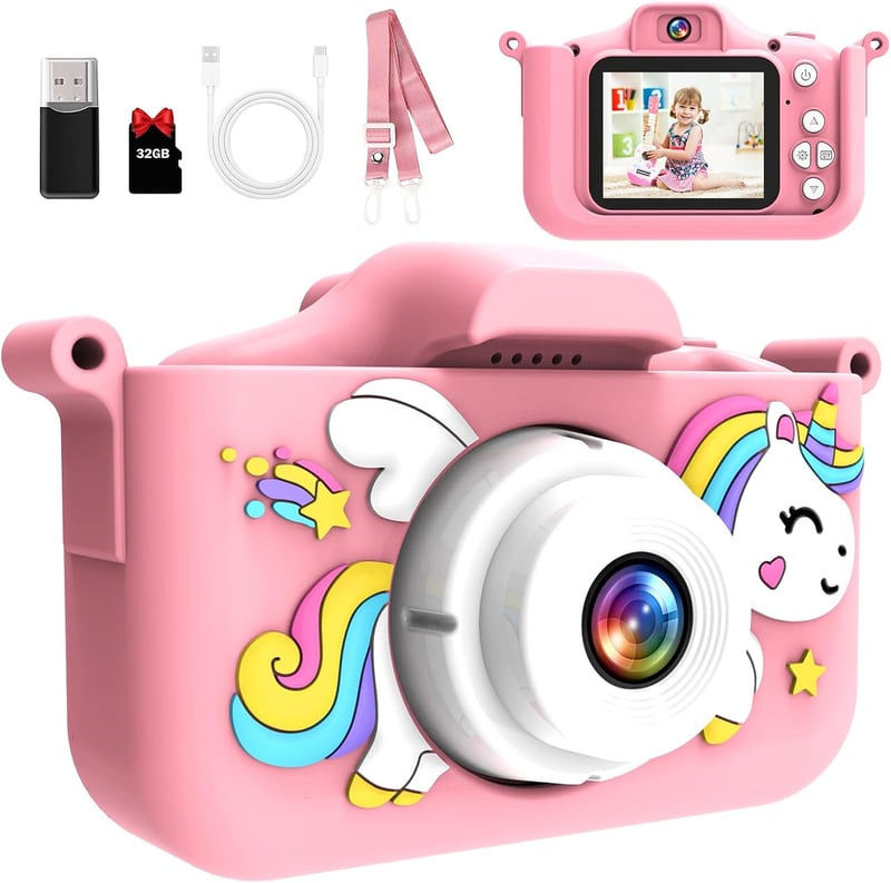 MYSTILUCK 1080P HD Kinderkamera mit 32GB Karte für 3-12 Jahre